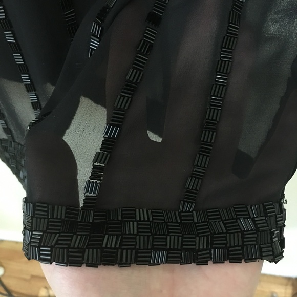 LINDA ALLARD silk heavily beaded blouse AB6 - Picture 3 of 4